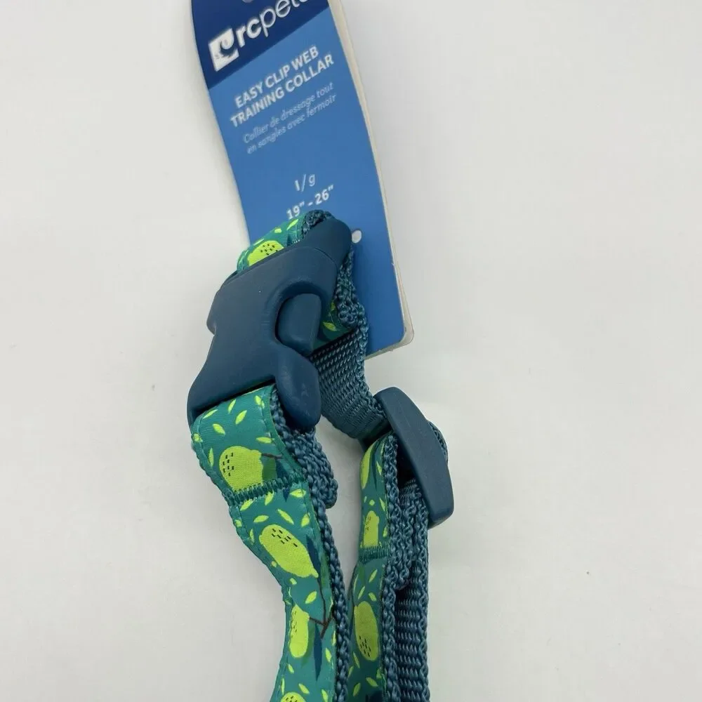 RC Pets 1” Adjustable 19-26” Dog EASY CLIP WEBTRAINING COLLAR LEMONADE Gr Large